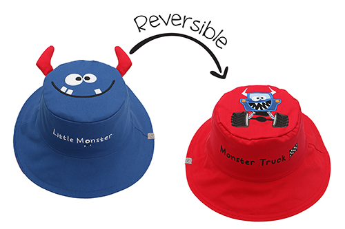 Reversible Kids & Toddler Sun Hat - Monster Car