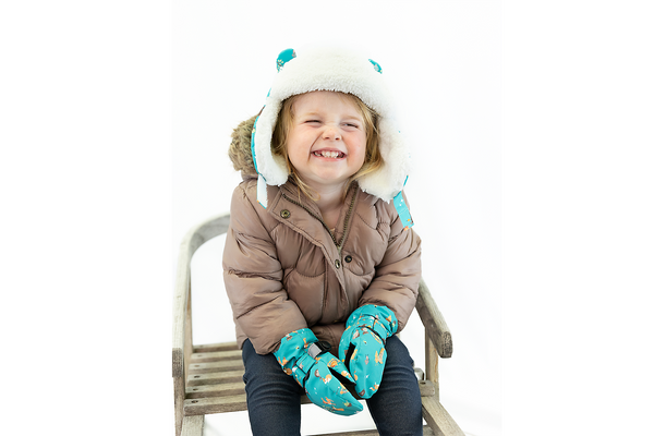 Kids Water Repellent Ski Mittens - Woodland Camp
