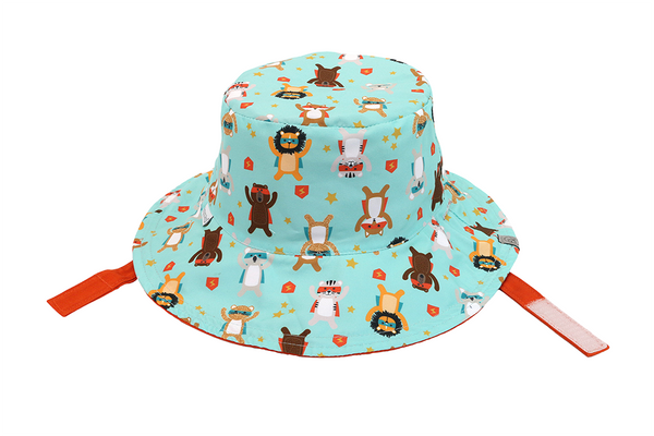 Reversible Baby/Kids Mixed Sun Hat - Animal Superhero
