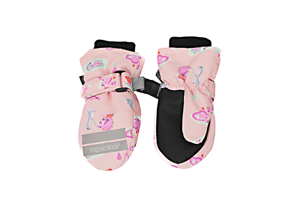 Kids Water Repellent Ski Mittens - Dino Play