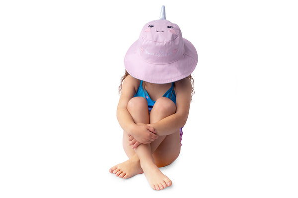 Reversible Kids & Toddler Sun Hat - Narwhal & Starfish