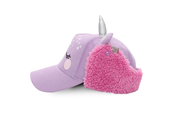 Kids 3D Winter Cap with Ear Flaps - Unicorn