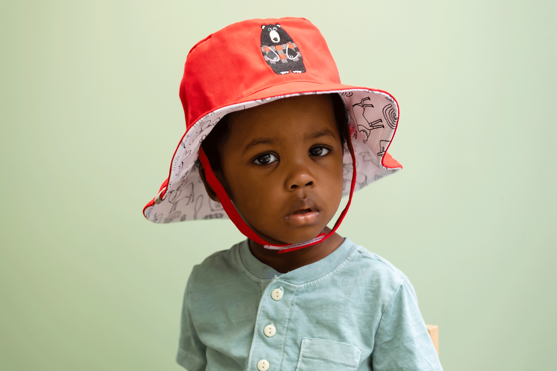 Kids Reversible Colouring Sun Hat Bear FlapJackKidsCanada