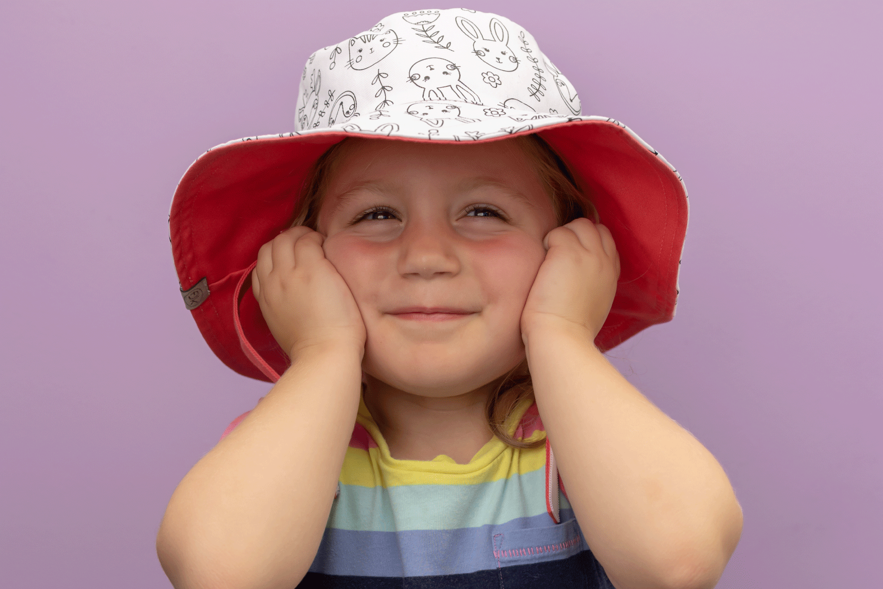 Kids' Colouring Sun Hat - Bunny - Medium