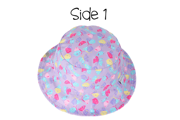 Baby/Kids Reversible Patterned Sun Hat - Butterfly | Summer Floral