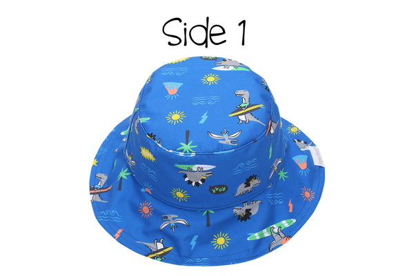 Reversible Kids Patterned Sun Hat - Dino