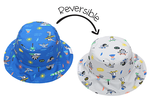 Reversible Kids Patterned Sun Hat - Dino