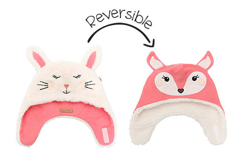 Kids & Baby Reversible Sherpa Hat - Bunny & Deer