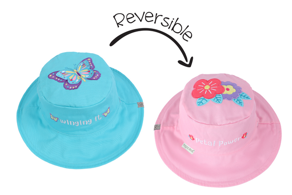 Baby/Kids Reversible Sun Hat - Butterfly | Flower