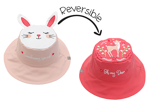 Reversible Kids & Toddler Sun Hat - Bunny & Deer