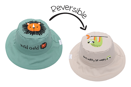 Reversible Baby and Kids Sun Hat - Lion | Sloth