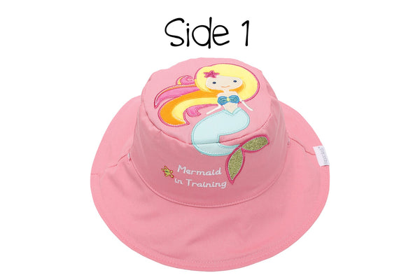 Reversible Baby and Kids Sun Hat - Mermaid | Seahorse