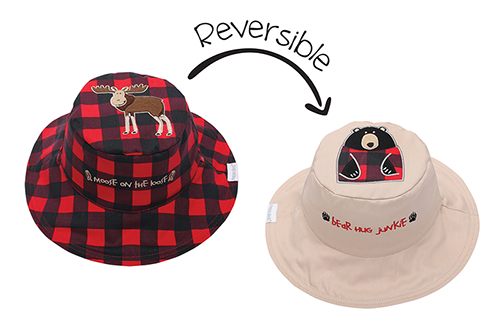 Reversible Kids Sun Hat - Moose | Black Bear