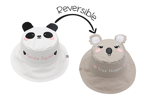 Reversible Kids & Toddler Sun Hat - Panda & Koala
