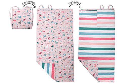 Kids Towel Backpack  - Pink Zoo