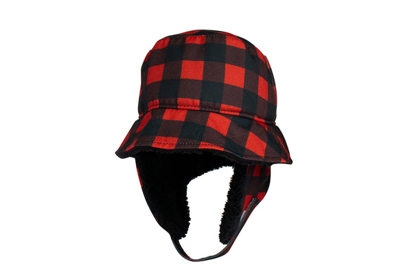 Winter Bucket Hat - Red Buffalo Check