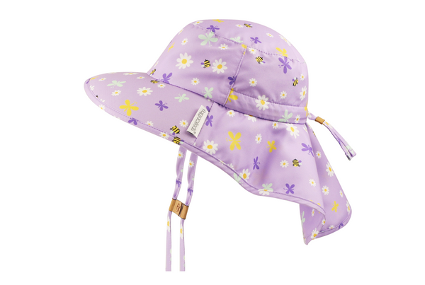 Kids Sun Hat with Neck Cape - Daisy