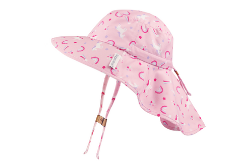 Kids Sun Hat with Neck Cape - Unicorn