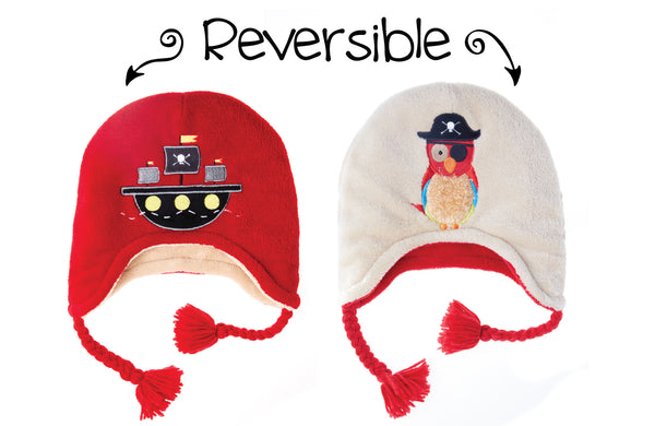 Reversible Winter Hats - Pirate Ship | Parrot